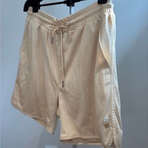 Kith Cream Mesh Drawstring Athletic Shorts